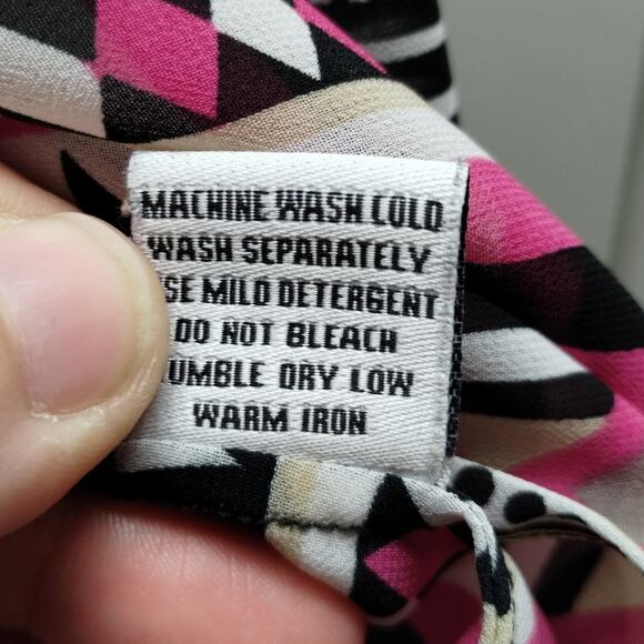 Fashion Tadka Size Medium Made in India Pink Black Geo Bathing SwimSuit Cover Up - Picture 10 of 10